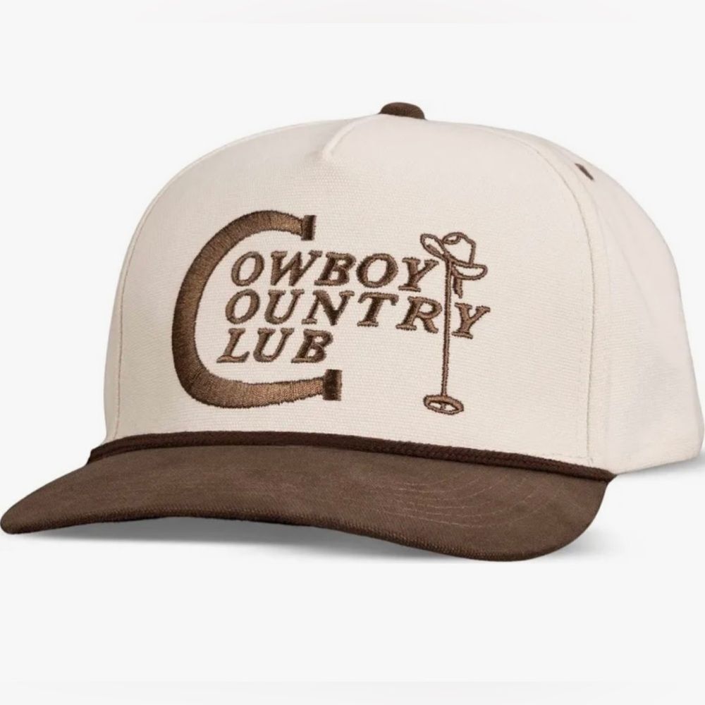 Cowboy Country Club Cream and Brown trucker hat